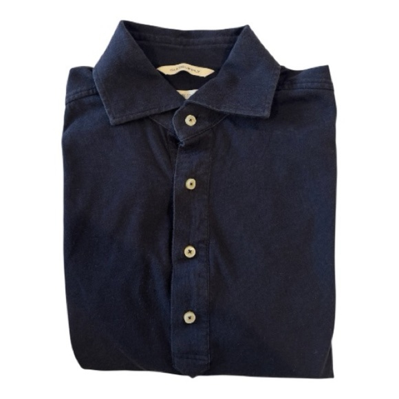 Suit Supply Mens 39 | 15.5 Extra Slim Fit Polo Shirt Pure Cotton Navy Blue - Picture 5 of 5